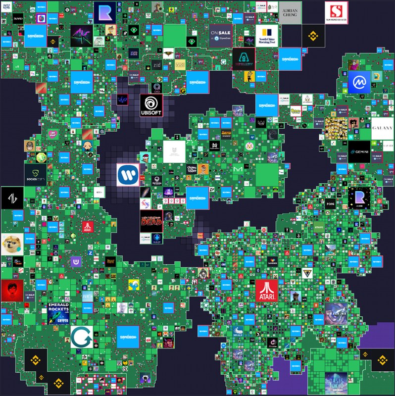 Sandbox metaverse map with corporate plots