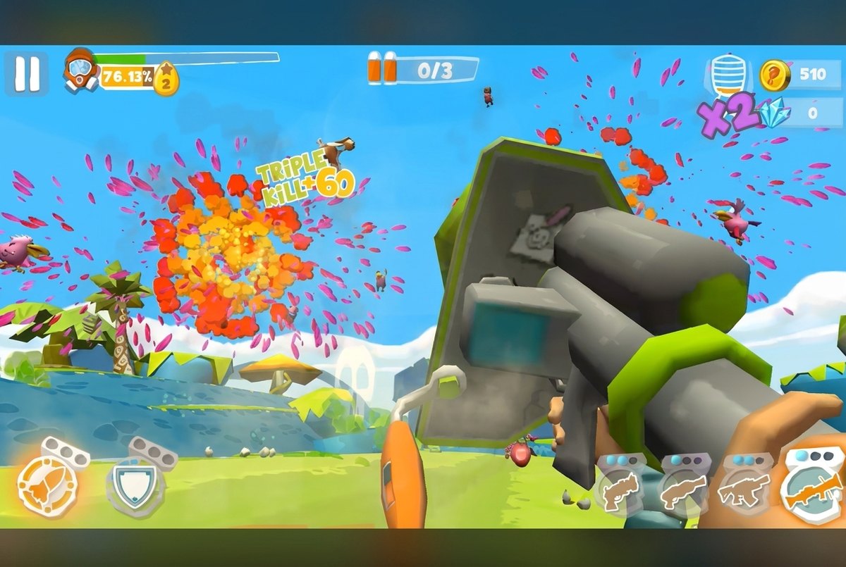 Planet Nam Nam: colorful mobile shooter explosion